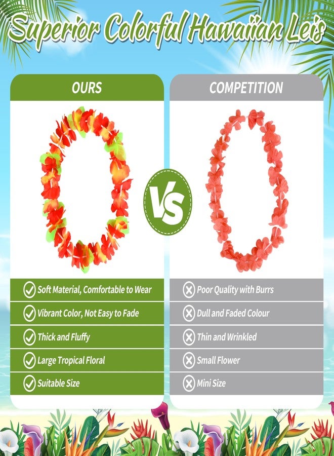Seifar 120 Packs Hawaiian Luau Leis Bulk Tropical Hawaii Theme Silk Flower Necklace Summer Beach Party Decorations Birthday Party Favors - Image 3